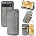 thumbnail image 1 of Compatible for Google Pixel 7a Wallet Case, Embossed Pattern PU Leather Magnetic Closure Flip Cover with Credit Card Slots Kickstand Soft Silicone Anti-Scratches Shockproof Case, Gray, 1 of 5