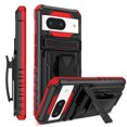 thumbnail image 1 of Compatible with Google Pixel 8 Back Case, 360 Rotating Removable Belt Clip & Hidden Kickstand & Hard PC + Soft TPU & Anti-fall & Shock Absorption Phone Case for Google Pixel 8, Red, 1 of 15