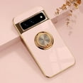 thumbnail image 1 of Compatible with Google Pixel 8 Case with Rotatable Magnetic Ring Holder Kickstand, Soft TPU Plating Rose Gold Electroplated Shockproof Protective Phone Case Cover, 1 of 7