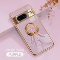 thumbnail image 1 of Compatible with Google Pixel 8 Cute Case with 3D Astronaut 360 Ring Holder Hidden Kickstand Plating Camera Protection Cover Soft Silicone Bumper Phone Case for Women Men,Purple, 1 of 12