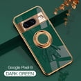 thumbnail image 1 of Compatible with Google Pixel 8 Cute Case with 3D Astronaut 360 Ring Holder Hidden Kickstand Plating Camera Protection Cover Soft Silicone Bumper Phone Case for Women Men,Darkgreen, 1 of 12