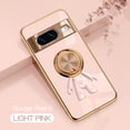 thumbnail image 1 of Compatible with Google Pixel 8 Cute Case with 3D Astronaut 360 Ring Holder Hidden Kickstand Plating Camera Protection Cover Soft Silicone Bumper Phone Case for Women Men,Lightpink, 1 of 12
