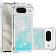 thumbnail image 1 of Compatible with Google Pixel 8 Liquid Case Glitter Cute Clear Phone Case Shiny Floating Quicksand Shockproof Protective Bumper Soft TPU Girly Women Case for Google Pixel 8 5G Star Blue YB, 1 of 14