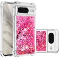 thumbnail image 1 of Compatible with Google Pixel 8 Liquid Case Glitter Cute for Girls Women Stylish TPU Silicone Quicksand Sparkle Shockproof Protective Bling Bumper Case for Google Pixel 8 Cherry Blossoms YB, 1 of 14