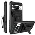 thumbnail image 1 of Compatible with Google Pixel 8 Pro Back Case, 360 Rotating Removable Belt Clip & Hidden Kickstand & Hard PC + Soft TPU & Anti-fall & Shock Absorption Phone Case for Google Pixel 8 Pro, Black, 1 of 15
