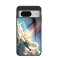 thumbnail image 1 of Compatible with Google Pixel 8 Pro Case,Cute Starry Sky Patterned  Fashionable Tempered Glass Back with Soft Silicone Bumper Lightweight Protective Phone Case,Sparkling, 1 of 12