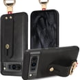 thumbnail image 1 of Compatible Google Pixel 8 Pro Case with Stand & Strap,Shockproof PU Leather Cover with Anti-Lost Detachable Lanyard Protector Case for Pixel 8 Pro Phone Case Ring,Pixel 8 Pro Leather Case Black, 1 of 14
