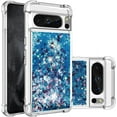 thumbnail image 1 of Compatible with Google Pixel 8 Pro Liquid Case Glitter Cute Clear Phone Case Shiny Floating Quicksand Shockproof Protective Soft TPU Girly Women Case for Google Pixel 8 Pro 5G Love Blue YB, 1 of 14