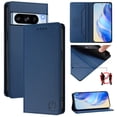 thumbnail image 1 of Compatible with Google Pixel 8 Pro Wallet Case, PU Leather Flip Case with RFID Blocking Card Slots, Kickstand Slim Fit Magnetic Wireless Charging Phone Cover for Google Pixel 8 Pro, Darkblue, 1 of 12