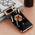 thumbnail image 1 of Compatible with Google Pixel 8A Case Clear Shockproof Silicone Phone Cases with Ring Holder,[Supports Magnetic Car Mount] Magnetic 360 Rotation Kickstand Thin Soft TPU Protective Cover,Rosegold, 1 of 10