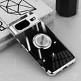 thumbnail image 1 of Compatible with Google Pixel 8A Case Clear Shockproof Silicone Phone Cases with Ring Holder,[Supports Magnetic Car Mount] Magnetic 360 Rotation Kickstand Thin Soft TPU Protective Cover,Silver, 1 of 10