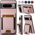 thumbnail image 1 of Compatible with Google Pixel 8A Flip Wallet Phone Case with Card Holder Elastic,Magnetic Back Flip Kickstand Cover Premium PU Leather Business Classic Style Shockproof Case,Pink, 1 of 12