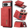 thumbnail image 1 of Compatible with Google Pixel 8A Removable 2 in 1 Wallet Case,Retro Premium PU Leather Cell Phone Back Cover Magnetic Detachable with Trifold Wallet Credit Card Cash Holder Kickstand Case,Red, 1 of 10
