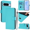 thumbnail image 1 of Compatible with Google Pixel 8A Wallet Case with RFID Blocking Credit Card Holder, PU Leather Folio Flip Kickstand Protective Shockproof Anti-fall Phone Case Cover Women Men,Lagon, 1 of 11