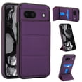 thumbnail image 1 of Compatible with Google Pixel 8a Case, with PU Leather Credit Card Holder Magnetic Back Stand Rugged Slot Mobile Flip Purse Phone Cover for Google Pixel 8a Women Men - Darkpurple, 1 of 7