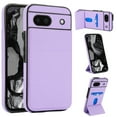 thumbnail image 1 of Compatible with Google Pixel 8a Case, with PU Leather Credit Card Holder Magnetic Back Stand Rugged Slot Mobile Flip Purse Phone Cover for Google Pixel 8a Women Men - Lightpurple, 1 of 7