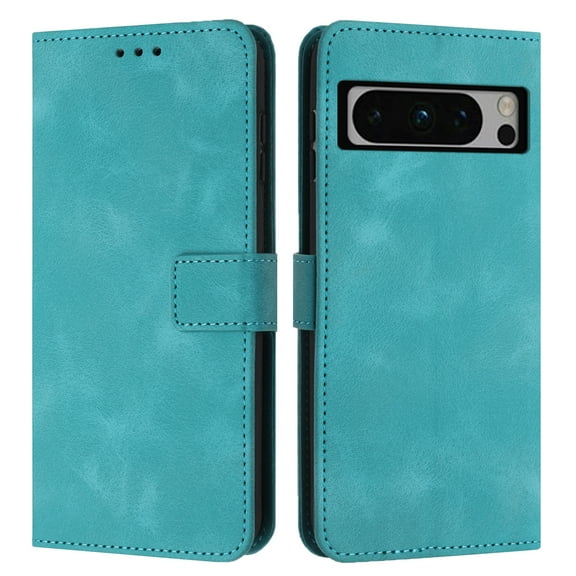 Compatible with Google Pixel 9 / 9 Pro Wallet Case, 2 Wrist Strap and PU Leather Flip Card Holder Stand Magnetic Full Body Protection Mobile Phone Case Cover for Google Pixel 9 / 9 Pro, Green