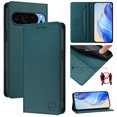 thumbnail image 1 of Compatible with Google Pixel 9 / 9 Pro Wallet Case, PU Leather Flip Case with RFID Blocking Card Slots, Kickstand Slim Fit Magnetic Wireless Charging Phone Cover for Google Pixel 9 / 9 Pro, Darkgreen, 1 of 11