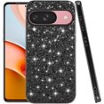 thumbnail image 1 of Compatible with Google Pixel 9 Case Glitter Shockproof, Google Pixel 9 Phone Case Bling Sparkly TPU and PC Silicone Shiny Girl Women Thin Protective Cover (Black), 1 of 14