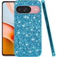 thumbnail image 1 of Compatible with Google Pixel 9 Case Glitter Shockproof, Google Pixel 9 Phone Case Bling Sparkly TPU and PC Silicone Shiny Girl Women Thin Protective Cover (Blue), 1 of 14