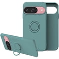 thumbnail image 1 of Compatible with Google Pixel 9 Case with Ring Kickstand Green, Google Pixel 9 Phone Case Silicone Liquid with Soft Microfiber Lining Slim Shockproof Protective Cover (Dark Green), 1 of 14