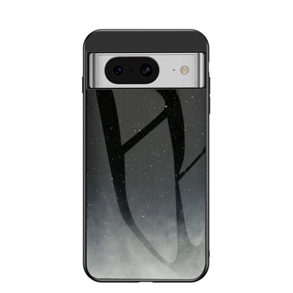 Compatible with Google Pixel 9 / 9 Pro Case,Cute Starry Sky Patterned  Fashionable Tempered Glass Back with Soft Silicone Bumper Lightweight Protective Phone Case,Starry Sky