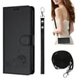 thumbnail image 1 of Compatible with Google Pixel 9 Pro XL Card Slot Case,[Cat Knurling] PU Folio Flip Wallet Magnetic Case[RFID Blocking] Leather Protective Stand Cover with Wrist Strap for Women Men,Black, 1 of 16