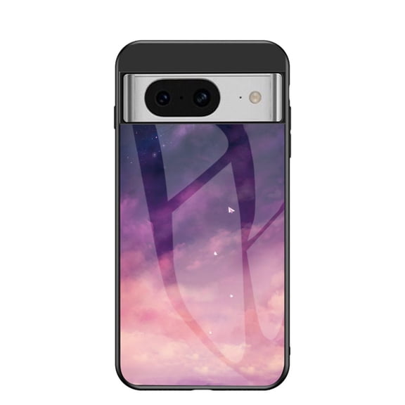 Compatible with Google Pixel 9 Pro XL Case,Cute Starry Sky Patterned  Fashionable Tempered Glass Back with Soft Silicone Bumper Lightweight Protective Phone Case,Dreamy