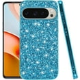 thumbnail image 1 of Compatible with Google Pixel 9 Pro XL Case Glitter Shockproof, Google Pixel 9 Pro XL Phone Case Bling Sparkly TPU and PC Silicone Shiny Girl Women Thin Protective Cover (Blue), 1 of 14