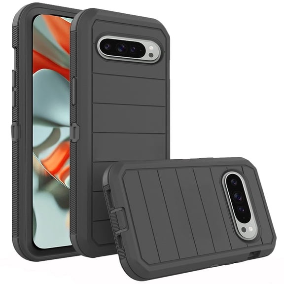 Compatible with Google Pixel 9 Pro XL/Pixel 10 Pro XL Phone Case Hybrid Rugged Shockproof Hard Protective Drop Proof Full Body Heavy Duty Mobile Cell Cover for Pixel 9ProXL 10ProXL Women Men Black