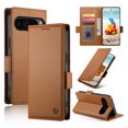 thumbnail image 1 of Compatible with Google Pixel 9 Pro XL Wallet Case, Classic PU Leather Flip Folio Case with Card Holders Kickstand [Shockproof TPU Inner Shell] Phone Cover for Google Pixel 9 Pro XL, Brown, 1 of 7