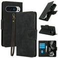 thumbnail image 1 of Compatible for Google Pixel 9 Pro XL Wallet Case,RFID Block Flip PU Leather Phone Cover with Wrist Supports Wireless Charging with Credit Card Holder Kickstand Heavy Duty Phone Cover,Black, 1 of 7