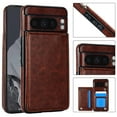 thumbnail image 1 of Compatible with Google Pixel 9a Case, with PU Leather Credit Card Holder Magnetic Back Stand Cell Accessories Flip Purse Slim Design Phone Cover for Google Pixel 9a Women Men, Brown, 1 of 6