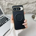 thumbnail image 1 of Compatible With Google Pixel 9a Phone Case,Luxurious Electroplated Frame Design,Support for Mag-Safe,PU Leather Ultra Slim Shockproof Rugged Anti-fall Magnetic Hard PC Phone Case,Black, 1 of 7