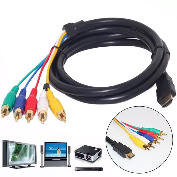 Compatible HDMI to 5 RCA AV Component Converter Cable Adapter for HDTV, HD Player to TV