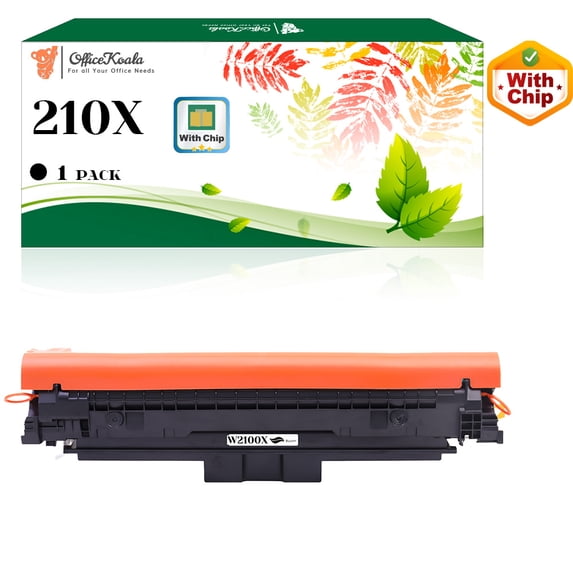 Compatible HP 210X Black Toner Cartridges(with Chip), 7500 Pages Yield (Replacement for OEM Part W2100X)