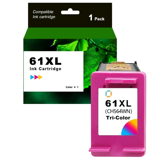 Compatible HP 61XL (CH564WN) High-Yield Tri-Color Ink Cartridge 1 Pack to use with Deskjet 1000, 1050, OfficeJet 2620, 4630, ENVY 4500, Printers. Reliable Printing For Home & Office.