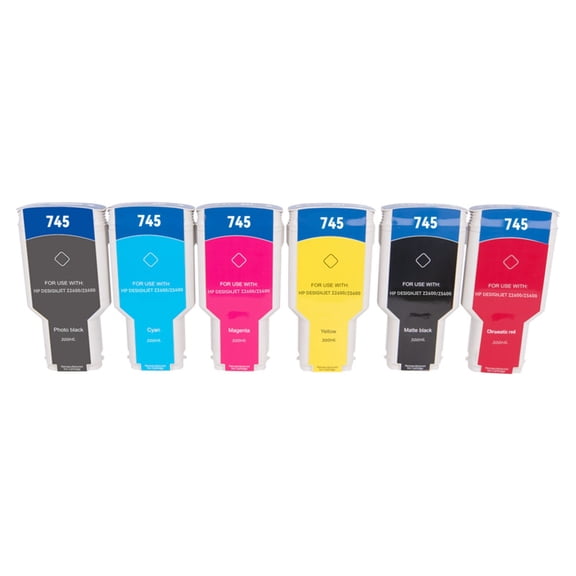 Compatible HP 745 300ml 6pcs Ink Combo MBK/PBK/C/M/Y/R