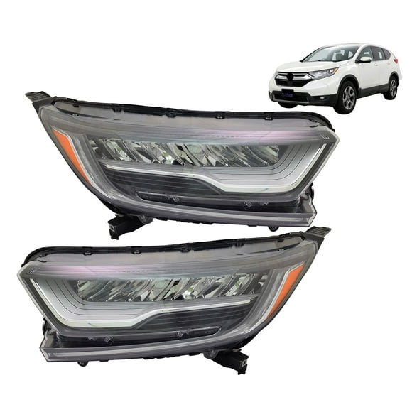 Compatible With Honda CR-V 2017-2019 Touring, 2020 Hybrid LX, 2020-2021 Hybrid EX-L, Hybrid EX Left & Right Side Headlight Assembly Pair, CAPA Certified LED Headlamps, HO2502182, HO2503182