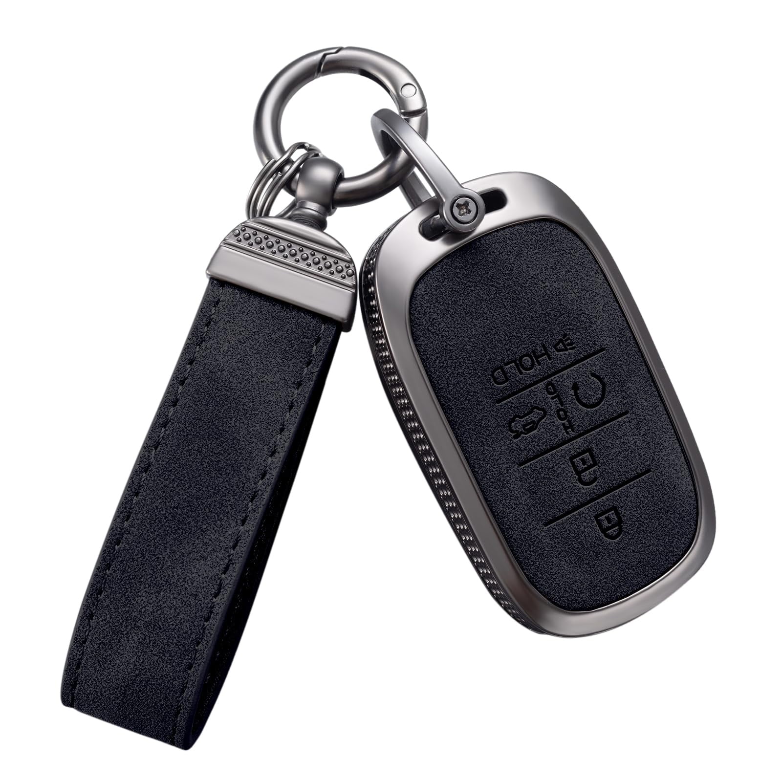 Compatible with Honda Key Fob Cover with Keychain Leather Key Case Protector for 2022 Honda Accord Civic CRV Pilot Odyssey 11th Gen Smart Key Case Holder