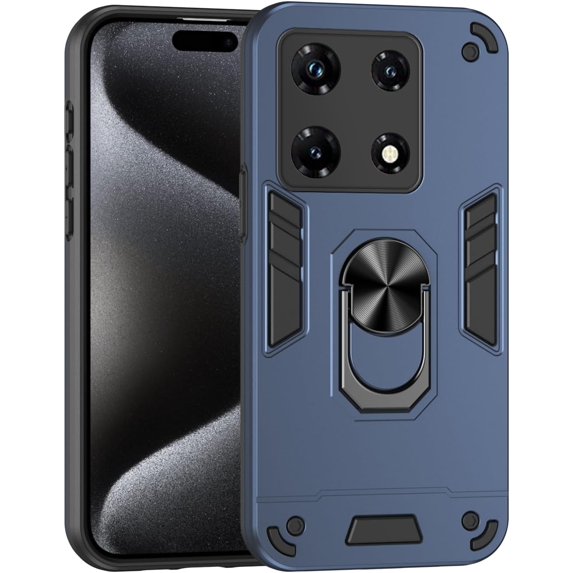 Compatible with Infinix Note 30 Pro Case,Compatible with Infinix Note 30 Pro Built-in bracket Car Magnetic Shockproof and anti-drop Phone Case Cover Blue