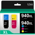 thumbnail image 1 of Compatible Ink Cartridge 940 940XL Replacement for Officejet Pro 8000 8500 8500A 8500A Plus Machine A910a A809a A811a A909a A910n Printers (2 Black, 2 Cyan, 2 Magenta, 2 Yellow), 1 of 4