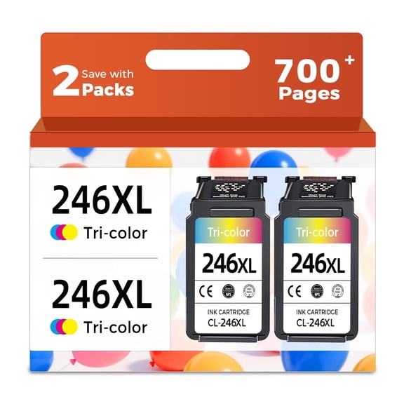 Compatible Ink Cartridge Replacement for 245XL Color 246XL (Tricolor 2 Pack 245 246 XL CL246 244 MX490 MG2522 MX492 TR4520 TR4500 MG2520 TS3300 TS3322 MG2525 TR4522 TS3100 TS3122 TS3320