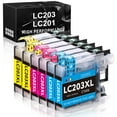 thumbnail image 1 of Compatible Ink Cartridge Replacement for Brother LC203XL LC201XL LC203 LC201 to Use with MFC-J480DW MFC-J880DW MFC-J4420DW MFC-J680DW MFC-J885DW (2 Cyan, 2 Magenta, 2 Yellow, 6 Pack), 1 of 5