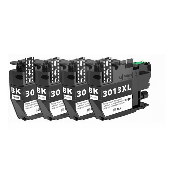 Compatible Ink Cartridge Replacement for Brother LC3013 / LC3011 Use with MFC-J487DW MFC-J491DW MFC-J497DW MFC-J690DW MFC-J895DW Inkjet Printers (4 Black)