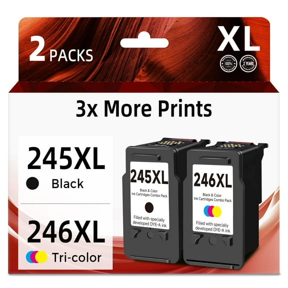 Compatible Ink Cartridge Replacement for Canon 245XL 246XL 245 246 XL (Black Color 2 Pack) PG245 CL246 MX490 MG2522 MX492 TR4520 TR4500 MG2520 TS3300 TS3322 MG2525 TR4522 TS3100 TS3122 TS3320