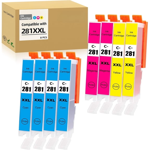 Compatible Ink Cartridge Replacement for for Canon pg280 bk PGI-280 PGI-280XXL BK Black Ink TankWorks for PIXMA TR7520 TR8520 TR8620 TS6120 TS6320 TS8220 TR8622 TS9120 Printers（3Pack）