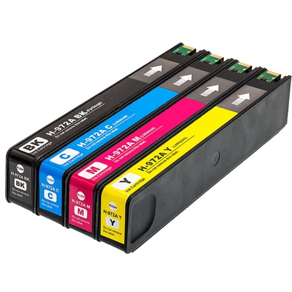 Woungzha 972A Ink Cartridge 4-Pack Compatible Replacement for HP PageWide Pro 477dw 577dw 452dw 552dw