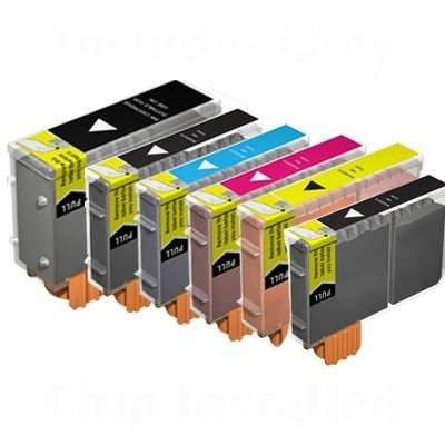 Compatible Ink Cartridge Replacement for PGI-225 CLI-226 PGI225 CLI226 to use with PIXMA MG6120 IP4820 MG5320 (1 Large Black, 1 Cyan, 1 Magenta, 1 Yellow, 1 Small Black, 1 Gray) 6 Pack