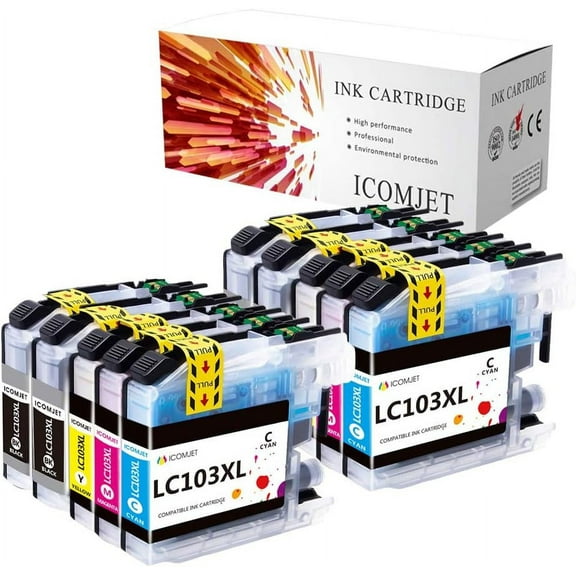 Compatible Ink Cartridge Replacement for Brother LC103 LC101 LC103XL LC101XL Work for Brother MFC-J475DW J870DW J450DW